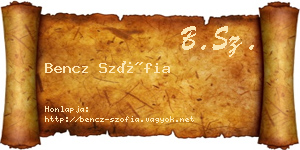 Bencz Szófia névjegykártya